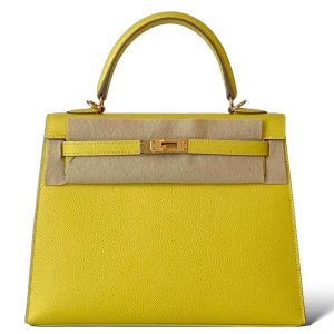 Hermès Kelly Sellier 25 Lime 9R Epsom 2018 C