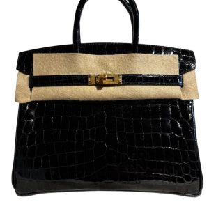 Hermès Birkin  25 Black 89 Niloticus Crocodile Shiny 2024 W