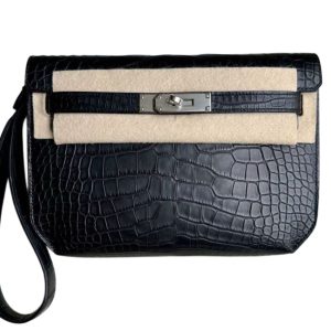 Hermès Kelly Depeche Black 89 Alligator Matt 2024 W