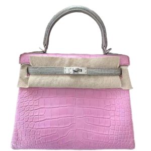 Hermès Kelly HSS & Bicolor 25 Bubblegum L4, Gris Pearl 80 Alligator Matt 2021 Z