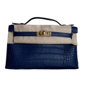 Hermès Kelly Pochette Blue Saphir T7 Alligator Matt 2025 W