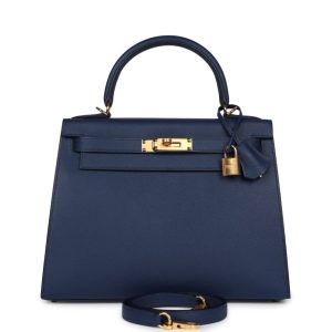 Hermès Kelly Sellier 28 Navy 7U Epsom 2024 W