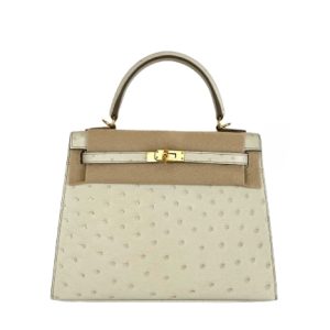 Hermès Kelly Sellier 25 Beton 8L Ostrich 2024 W