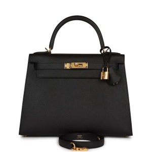 Hermès Kelly Sellier 28 Black 89 Epsom 2025 K