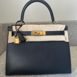 Hermès Kelly Sellier 28 Black 89 Tadelakt 2024 W