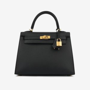 Hermès Kelly Sellier 25 Black 89 Epsom 2024 W