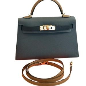 Hermès Kelly Tricolor 20 Black 89, Gold 37, Graphite 88 Epsom 2024 W