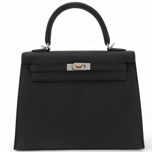 Hermès Kelly Sellier 25 Black 89 Epsom 2024 W