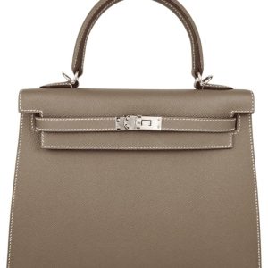 Hermès Kelly Sellier 25 Etoupe  18 Epsom 2023 B