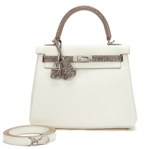 Hermès Kelly Bicolor 25 Nata I2, Ombre 1B Swift, Lizard 2024 W