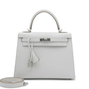 Hermès Kelly Sellier 25 Gris Pale M4 Epsom 2023 B