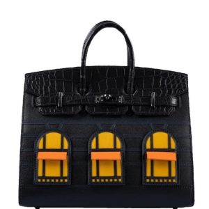 Hermès Birkin Faubourg 20 Black 89, Jaune Ambre 9D, Orange H 93 Madame, Sombrero, Swift, Alligator Matt 2022 U