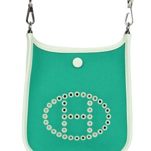 Hermès Evelyne Neo & Tricolor Mini Blue Aztec 7M, Vert Fizz 0S, Vert Menth 6W Swift, Toile 2024 W