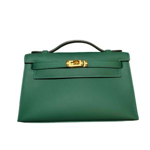Hermès Kelly Pochette Vert Moyen 65 Swift 2025 K