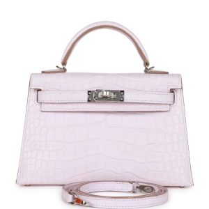 Hermès Kelly  20 Mauve Pale 09 Boreal Satine Matte Alligator 2024 W