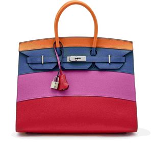 Hermès Birkin Rainbow Sunrise 35 Apricot I9, Blue Agate R2, Magnolia 9I, Rouge Casaque Q5 Epsom 2021 Z