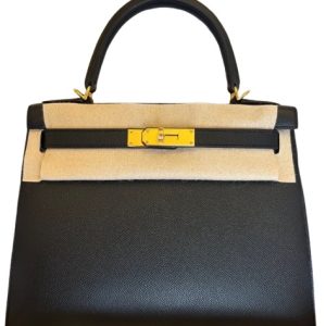 Hermès Kelly Sellier 28 Black 89 Epsom 2025 K