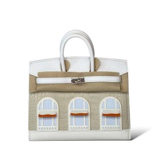 Hermès Birkin Faubourg 20 Beton 8L, Blue Brume T0, Craie  10, Orange H 93, White 01 Alligator Matt, Chevre Myzore, Sombrero, Swift, Togo 2024 W