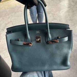Hermès Birkin  35 Blue Agate R2 Clemence 2012 P