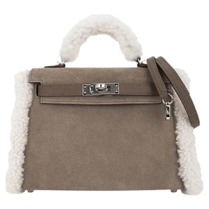 Hermès Kelly Teddy 20 Etoupe  18, Gris Calliou Grizzly 2024 W