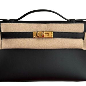 Hermès Kelly Pochette Black 89 Swift 2025 W