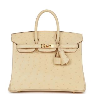 Hermès Birkin  25 Vanille Y1 Ostrich 2023 B