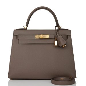 Hermès Kelly Sellier 25 Gris Etain 8F Epsom 2021 Z