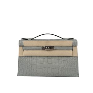 Hermès Kelly Pochette Gris Ciment 0V Alligator Matt 2025 W