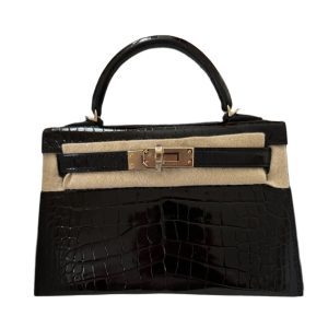 Hermès Kelly HSS & Verso 20 Black 89, Orange Poppy 8V Alligator Shiny 2024 W