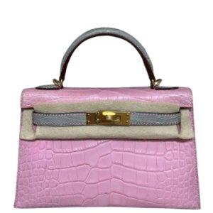 Hermès Kelly Bicolor 20 Bubblegum L4, Gris Pearl 80 Alligator Matt 2021 Z