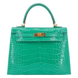 Hermès Kelly  25 Vert Jade O6 Alligator Shiny 2022 U
