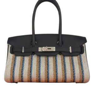 Hermès Birkin Shoulder 29 Black 89, Blue Zanzibar  B3, Ecru Toile, Swift 2025 K