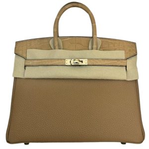 Hermès Birkin Touch 25 Chai 0M Alligator Matt, Togo 2022 U