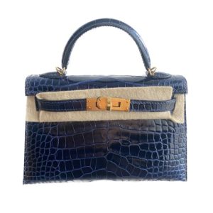 Hermès Kelly  20 Blue Marine 78 Porosus Crocodile Shiny 2024 W