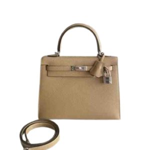 Hermès Kelly Sellier 25 Poussiere 1C Epsom 2025 K
