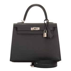 Hermès Kelly Sellier 25 Black 89 Epsom 2024 W