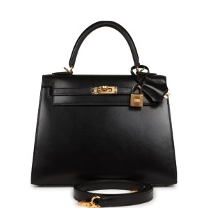 Hermès Kelly Sellier 25 Black 89 Box 2021 Z