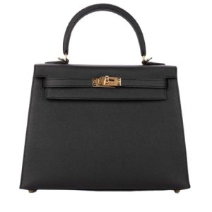 Hermès Kelly Sellier 25 Black 89 Epsom 2025 K