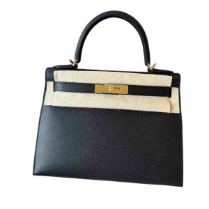 Hermès Kelly Sellier 28 Black 89 Epsom 2025 K
