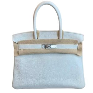 Hermès Birkin  30 White 01 Clemence 2010 N