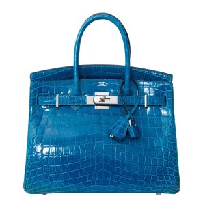Hermès Birkin  30 Blue Izmir  7W Niloticus Crocodile Shiny 2015 T